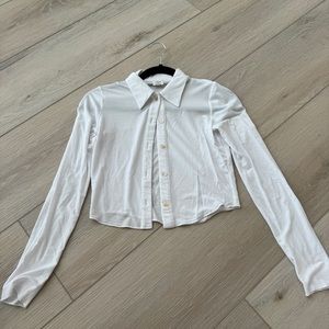 Aritzia Wilfred Button Up Cropped Shirt
